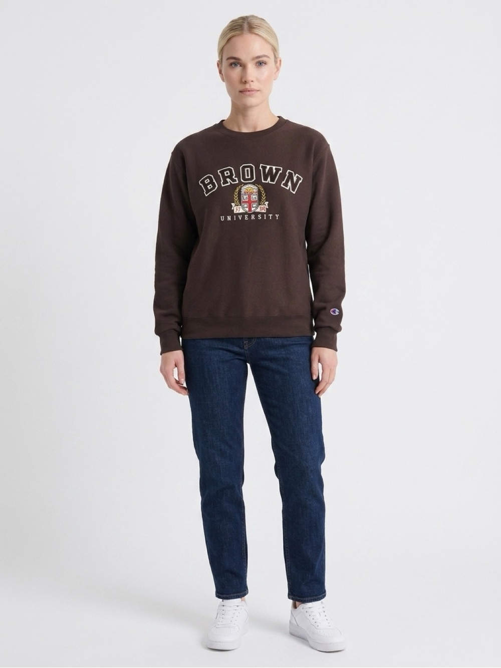 Champion Brown Crewneck Sweatshirt with Brown University Crest